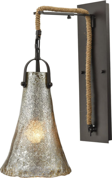 Hand Formed Glass 1 Light Wall Sconce In Oil Rubbed Bronze