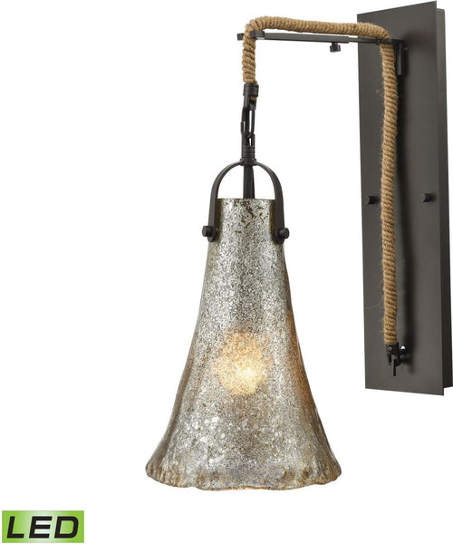 Hand Formed Glass 1 Light Led Wall Sconce In Oil Rubbed Bronze