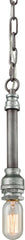 Cast Iron Pipe 1 Light Pendant In Weathered Zinc