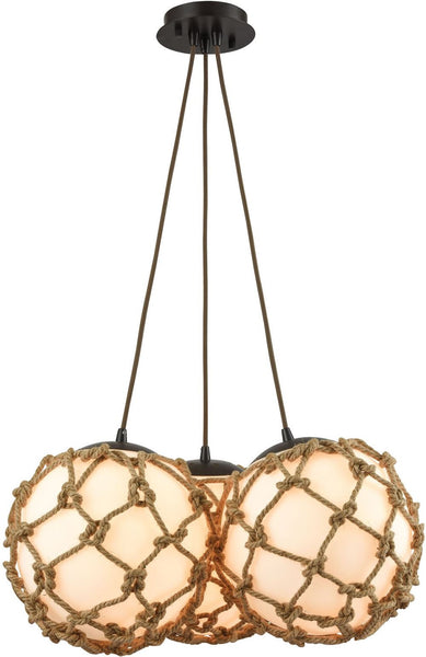 Coastal Inlet 3 Light Chandelier In Oil Rubbed Bronze