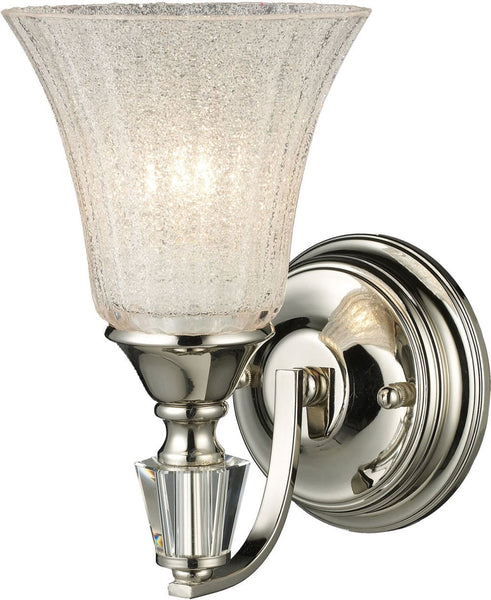 Lincoln Square 1 Light Wall Sconce In Polished Nickel and Clear Crystalline Glass