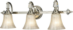 Lincoln Square 3 Light Vanity In Polished Nickel and Clear Crystalline Glass