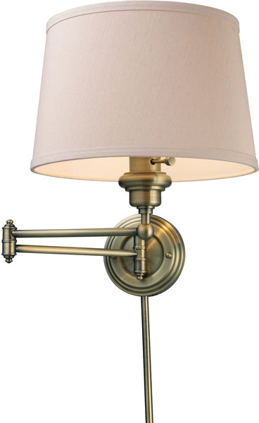 Westbrook 1 Light Swingarm Sconce In Antique Brass