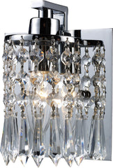 Optix 1 Light Vanity In Polished Chrome and Leaded Crystal Glass