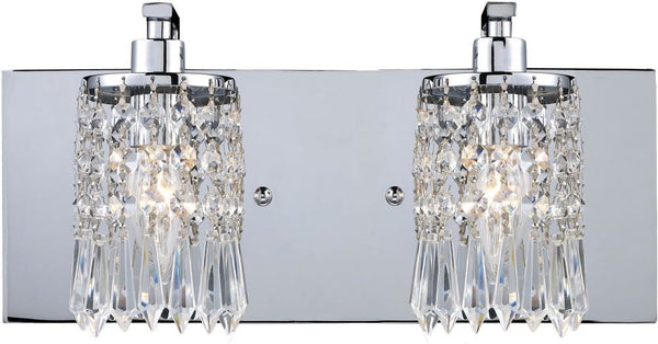 Optix 2 Light Vanity In Polished Chrome and Leaded Crystal Glass
