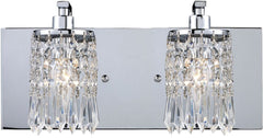 Optix 2 Light Vanity In Polished Chrome and Leaded Crystal Glass