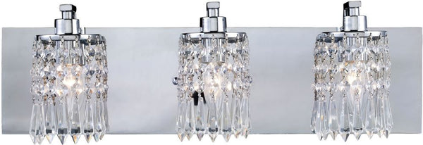 Optix 3 Light Vanity In Polished Chrome and Leaded Crystal Glass