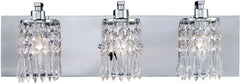 Optix 3 Light Vanity In Polished Chrome and Leaded Crystal Glass