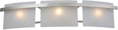 Briston 3 Light Vanity In Satin Nickel and Frosted White Glass
