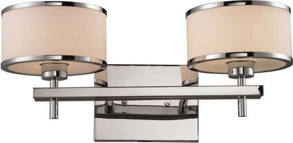 Utica 1 Light Vanity In Polished Chrome and White Glass