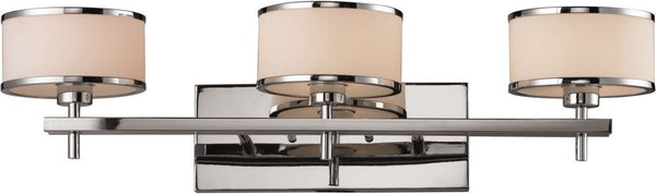 Utica 1 Light Vanity In Polished Chrome and White Glass