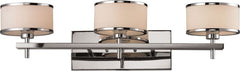 Utica 1 Light Vanity In Polished Chrome and White Glass