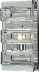 Corrugated Glass 1 Light Vanity In Polished Chrome