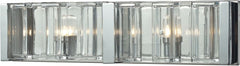Corrugated Glass 2 Light Vanity In Polished Chrome