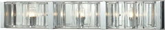 Corrugated Glass 3 Light Vanity In Polished Chrome