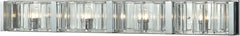 Corrugated Glass 4 Light Vanity In Polished Chrome