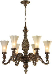 Allesandria 6 Light Chandelier In Burnt Bronze and Weathered Gold Leaf