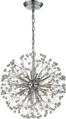 Starburst 9 Light Chandelier In Polished Chrome and Crystal