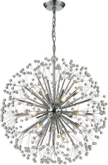 Starburst 16 Light Chandelier In Polished Chrome and Crystal