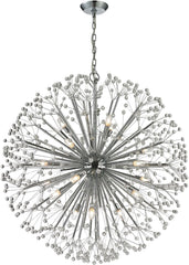 Starburst 19 Light Chandelier In Polished Chrome and Crystal