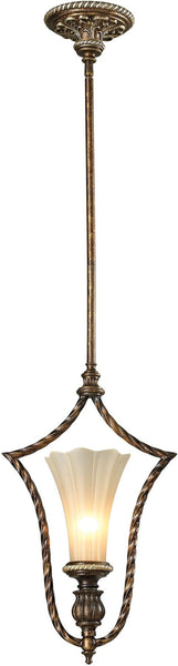 Allesandria 1 Light Pendant In Burnt Bronze and Weathered Gold Leaf