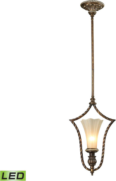 Allesandria 1 Light Led Pendant In Burnt Bronze and Weathered Gold Leaf