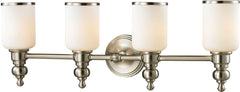 Bristol Way 4 Light Vanity In Brushed Nickel and Opal White Glass