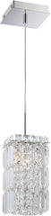 King 1 Light Pendant In Chrome and Clear Crystal Glass