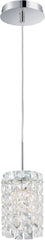Queen 1 Light Pendant In Chrome and Clear Crystal Glass