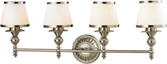 Smithfield 4 Light Vanity In Brushed Nickel and Opal White Glass