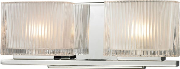 Chiseled Glass 2 Light Vanity In Polished Chrome