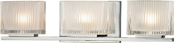 Chiseled Glass 3 Light Vanity In Polished Chrome