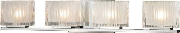 Chiseled Glass 4 Light Vanity In Polished Chrome