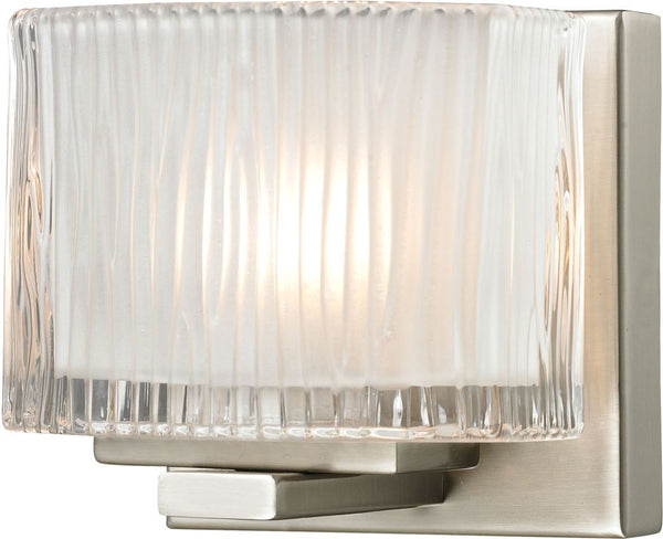 Chiseled Glass 1 Light Vanity In Brushed Nickel