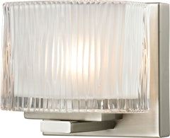 Chiseled Glass 1 Light Vanity In Brushed Nickel