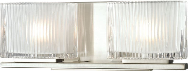 Chiseled Glass 2 Light Vanity In Brushed Nickel