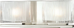 Chiseled Glass 2 Light Vanity In Brushed Nickel