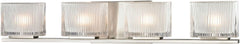 Chiseled Glass 4 Light Vanity In Brushed Nickel