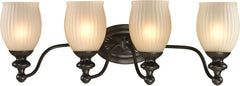 Park Ridge 4 Light Vanity In Oil Rubbed Bronze and Reeded Glass