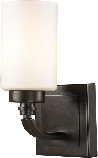 Dawson 1 Light Vanity In Oil Rubbed Bronze and Opal White Glass