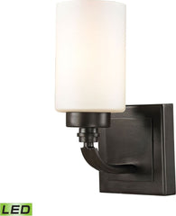 Dawson 1 Light Led Vanity In Oil Rubbed Bronze and Opal White Glass