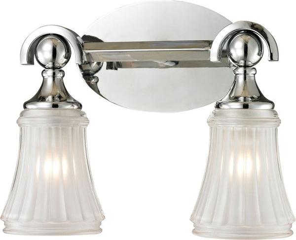 Jayden 2 Light Vanity In Polished Chrome and Frosted Glass