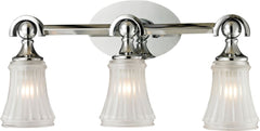 Jayden 3 Light Vanity In Polished Chrome and Frosted Glass