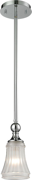 Jayden 1 Light Pendant In Polished Chrome and Frosted Glass