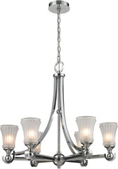 Jayden 6 Light Chandelier In Polished Chrome and Frosted Glass