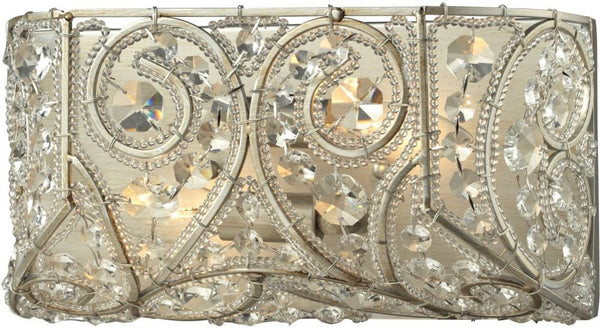 Andalusia 2 Light Vanity In Aged Silver