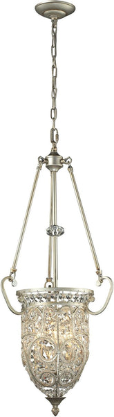 Andalusia 3 Light Pendant In Aged Silver