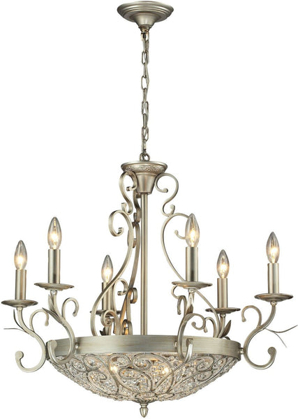 Andalusia 6+3 Light Chandelier In Aged Silver