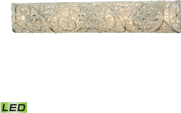 Andalusia 6 Light Led Vanity In Aged Silver