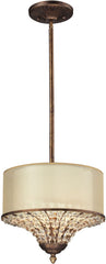 Crystal Spring 3 Light Pendant In Spanish Bronze